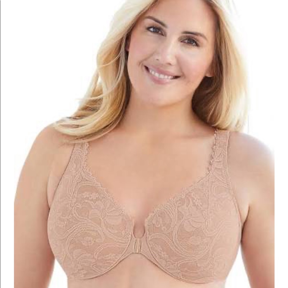 Glamorise Wonderwire Front Closure Lace Bra